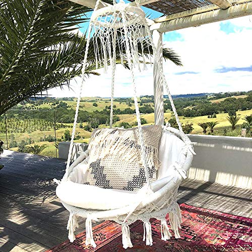 Sonyabecca Hammock Chair Macrame Swing 265 Pound Capacity Handmade